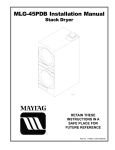 Maytag MLG-45PDB Installation manual