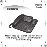 Uniden 1380 User`s guide