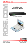 Rose electronics UltraVista Instruction manual