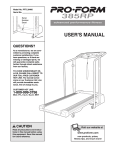 ProForm 385rp User`s manual