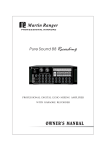 Martin Ranger Pure Sound 88 Recording Owner`s manual