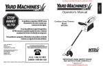 Yard Machines MTD599 Operator`s manual