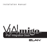Elan iPod Integration Dock VIA!migo Specifications
