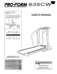 Pro-Form 635 User`s manual