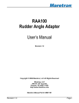 Maretron RAA100 User`s manual