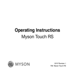 Myson Touch RS Operating instructions