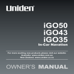 Uniden iGO35 User`s manual