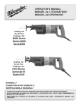 Milwaukee 6519 Series Operator`s manual