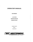Westerbeke 4.5 KW BCGTE 60Hz Operator`s manual