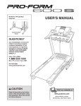 ProForm PFTL52105.2 User`s manual