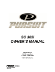 PURSUIT SC 365i Owner`s manual