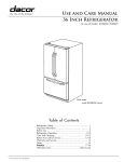 Dacor AFM36VSP Specifications