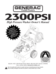 Craftsman  4.0 GPM Honda Powered Pressure Washer Owner`s manual