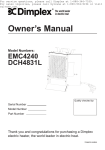 Dimplex DCH4831L Owner`s manual