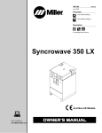 Miller Syncrowave 350 LX  Owner`s manual