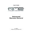 RME Audio Advanced Remote Control User`s guide