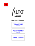 Clarke Alto Vision 17E Operator`s manual