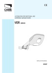 CAME V900E Installation manual
