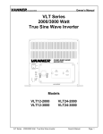 Vanner VLT12-1000 Owner`s manual
