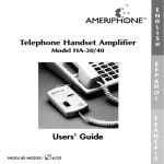 Ameriphone HA-30 Owner`s manual