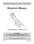 MTD Series 830 Operator`s manual