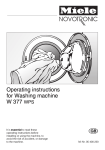 Miele W 377 WPS Operating instructions