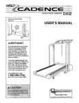 Weslo CADENCE DX12 User`s manual