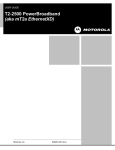 Motorola mT2a - PowerBroadband EthernetXD Switch User guide