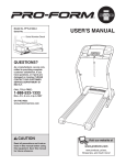 ProForm 330i Treadmill User`s manual