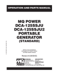 MULTIQUIP DCA-125SSJU Specifications