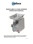 Univex MG8912 Operator`s manual