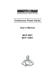 Minuteman MCP 10001 User`s manual