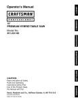 Craftsman 351.221160 Operator`s manual