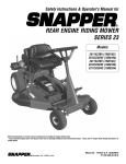 Simplicity Rear Engine Riders Operator`s manual