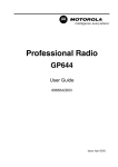 Motorola GP644 User guide