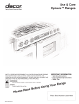 Dacor Epicure 0B52 Operating instructions