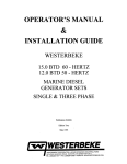 Westerbeke 15.0BTD60-HERTZ Operator`s manual