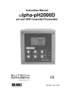 EUTECH INSTRUMENTS alpha-pH 2000D Instruction manual
