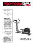 ProForm PCEL87070 User`s manual