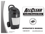AllClear Cordless Mosquito Mister Operator`s manual
