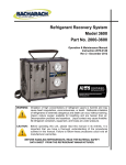 Bacharach Refrigerant Recovery System 3600 Specifications