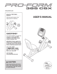 Pro-Form PFEX71808.0 User`s manual