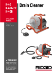 RIDGID K-40G PF Operator`s manual