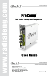 Radial Engineering PreComp 500 series User guide
