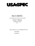 usa-spec PA15-HON2 Owner`s manual