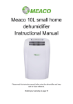 Meaco 10L small home dehumidifier Instruction manual