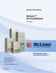 McLean Cooling Technology Genesis M28-0416-GXXX Instruction manual