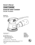 Craftsman 11218 - 5 in. Random Orbit Sander Owner`s manual