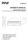 PYLE Audio PLDVD130 Owner`s manual
