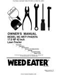 Weed Eater 186913 Specifications
